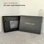 RFID custom genuine Saffiano leather Front Pocket Slim Minimalist Wallets ID cardholder credit card holder lanyard wallet