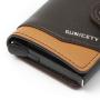 ZR115 European And American Metal Aluminum Box Automatic Pop-up PU Card Bag RFID Credit Card Leather Card Sleeve