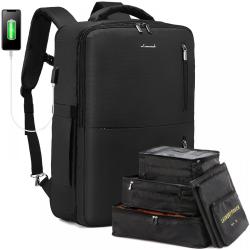 Business Men's Carry On Oxford Backpack large Laptop Back Bags Luggage Suitcase with 6 Packing Cubes Travel Backpack Unisex