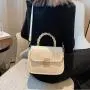 Minissimi Sac A Main Contrast Color Women Shoulder Bag Woman Hand Bage Pu Leather Cute Bag