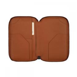 Customized leather zipper passport cover wallet genuine leather passport holder