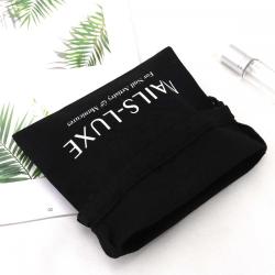Custom Logo Printing Black Cotton Women's Coat Hair Dyer Travel Storage Bag Drawstring Shopping Cotton Muslin Pouch
