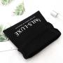 Custom Logo Printing Black Cotton Women's Coat Hair Dyer Travel Storage Bag Drawstring Shopping Cotton Muslin Pouch