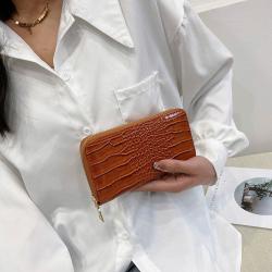 HR498 New PU Leather Wallet for Women Coin Wallet Female Retro Pattern Luxury Handbag Ladies Evening Party Handheld Card Purse