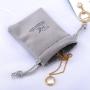Custom Logo Printing Mini Velvet Drawstring bag For Jewelry Packaging Soft Velvet Cosmetic Jewelry Pouch