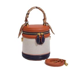 2024 Custom Canvas Leather Bucket Bag Handbag For Women Luxury With Scarf Charm