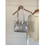 Fashion Ladies Silvery Pu Leather Hand Bags Simple RetroTote Bag Handbags Luxury Bag For Women