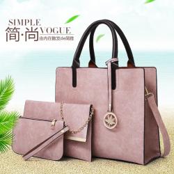 Retro Women Purse Set 3 PCS Handbags China Wholesale PU Lady Bags Girl Chains Zipper Square Handbag bolsas para mujer