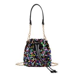 2023 Fashion sequins mini bucket chain ladies hand bags shoulder crossbody bling purse luxury handbags for women