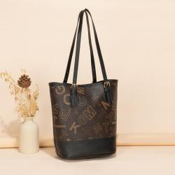 2024 New Printed Large Capacity Bucket Bag Portable Women's Fashionable Handbag with Single Strap Lady Style