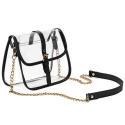 Transparent PVC Messenger Bag Custom Clear Women Bag Stadium Approved Transparent Women's Bag