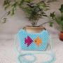 Random colors Fashion Girls Bow Cat Shape Coin Purse Messenger Portable Handmade Seed Bead Coin Purse