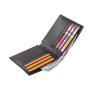 Custom brand saffiano embossed genuine leather wallet rfid protection bifold men wallet