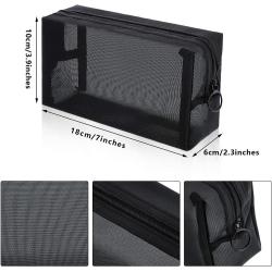 Travel Zipper Mesh Pouch Toiletry Bag Light Weight Customized Small Nylon Mesh Cosmetic Bag