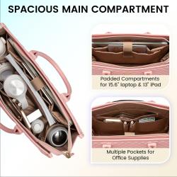 LOVEVOOK 15.6 inch Large Capacity Work Briefcase Fashion Lightweight Laptop Tote Bags for Office Women Ladies Business Handbag