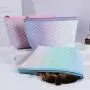 Personalized Gradient Color Cosmetic Bags Travel Waterproof PU Leather Cosmetic Organizer Toiletry Pouch Bag