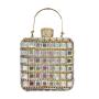 Luxury acrylic  Crystal Square Evening Bags Glass Wedding Clutch Party Purse Colorful Blue Grey Customized Bridal Minaudere