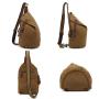 Wholesale 2024 waterproof oil wax canvas chest bag men chest sling bag travel crossbody high quality top layer cowhide chest bag