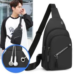 ZR668 Men Chest Bag Waterproof Shoulder Bag Sports Travel Crossbody Leisure Solid Color Business High Quality Bag Print logo