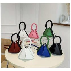 2023 Women'S New Fashion Thread PU Bag Fried Dough Twists Woven Portable Bucket Bag bolsos-para-mujeres-