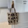 Wholesale Ins Style High Capacity Tote Bags Female One Shoulder Cloth Handbag Letter Logo Print Canvas Bag
