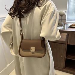 Contrasting color women's saddle bags high quality women's underarm bag 2024 summer product single shoulder crossbody bag