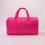 No MOQ High quality Fluorescent Red Travel Bag Weekend Women Pink Gym Sports Overnight Travel Duffle Bags