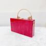 2024 Acrylic Evening Bag for Woman Small Square Clutches Wedding Evening Purse Diamond Flower Hander Luxury Designer Handbag