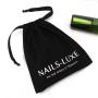 Custom Logo Printing Black Cotton Women's Coat Hair Dyer Travel Storage Bag Drawstring Shopping Cotton Muslin Pouch