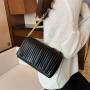 Popular Niche Summer Woman's Bag New Style French Fashion Simple Small Square Pleated Bag Chain Single Shoulder Underarm Bag