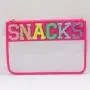 Keymay No MOQ Custom Personalized Letter Snack Makeup Bag Multicolor Travel Stadium Clear Pouch Transparent Pvc Cosmetic Bag