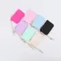Keymay RTS Stock Lightweight Solid Color DIY Chebille Patches Cute Girls Nylon Card Holder Keychain Bag Keychain Keychain Wallet