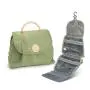 custom waterproof foldable makeup cosmetic bags organizer small hanging leather pu travel toiletry bag for women