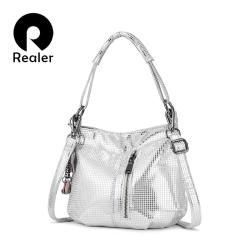 Custom logo OEM ODM REALER  factory genuine leather crossbody bags ladies casual tote bags pu leather women's shoulder bags