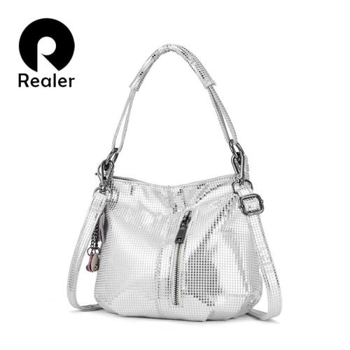 Custom logo OEM ODM REALER  factory genuine leather crossbody bags ladies casual tote bags pu leather women's shoulder bags
