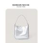 New Single Shoulder Bag for Women's Small and High end High Capacity Handbag PU Soft Leather Simple Tote Bag