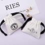 Custom Logo Printed Mini Cotton Canvas Jewelry Bag Drawstring Brush Canvas Earring Ring Packing Jewelry Pouch