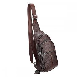New genuine leather multilayer crossbody sling bag man casual chest bag wholesale men's bag