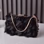 NEW Design Fashion Women's chiffon rose flower clutch bag handbag Party Evening Bag Wedding Clutch Purse Bag
