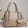 New wholesale luxury leather fashion quilted leather tote bags set women's large capacity women's shoulder bags 2024