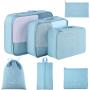 Wholesale Suitcase Storage Bags 7pcs Travel Luggage Organizer Packing Cubes Set with Shoe Bag and Toiletry Bag