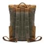Factory Wholesale outdoor retro travel bag Crazy Horse Leather Casual bags school work Men's Shoulder Oil Waxed Canvas backpacks
