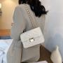 Fashion New 2023 Leisure Women's Bag Trend Lingge Chain Pu Versatile High-grade Small Square Bag Foreign Style Messenger Bag