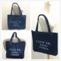 Large Capacity Denim Shoulder Bag Two-Strap Canvas Bag Fashionable Make-Up and Shopping Bag for Students and Mothers