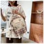 Fashion Elegant Lady Designer Bags Small Bear Backpack with Cute Pendant for Girl Stylish Grid Combination Dyes Pattern  Satchel