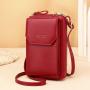XL118 Imported Long Soft Leather Mini Women's Mobile Phone Bag Korean Shoulder Bag Zip Money Clip Crossbody Bag