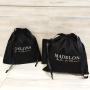 High End Custom Logo Design Black Suede Dust Bag For Handbag Packaging Shopping Gift Drawstring Suede Pouch