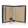 Portfolio PU Leather Customized Portfolio Padfolio With B5 Sized Writing Pad Card Slot And Zipper Closure