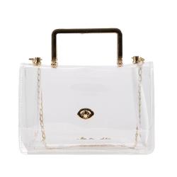 ZR707 Transparent Women Bag New PVC Chain Single Shoulder Fashion PU Ladies Handbag Ladies Crossbody Handbag Tote Bag Dinner Bag