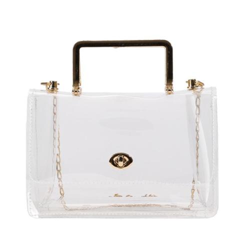 ZR707 Transparent Women Bag New PVC Chain Single Shoulder Fashion PU Ladies Handbag Ladies Crossbody Handbag Tote Bag Dinner Bag